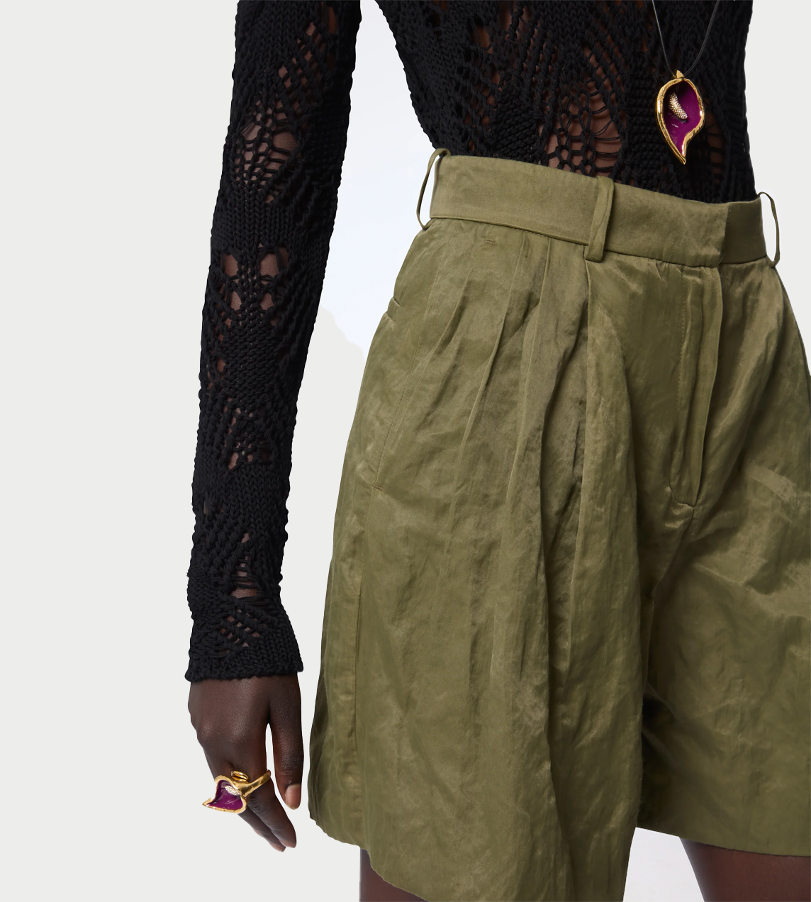 NINA RICCI - Pantalon Shorts Khaki