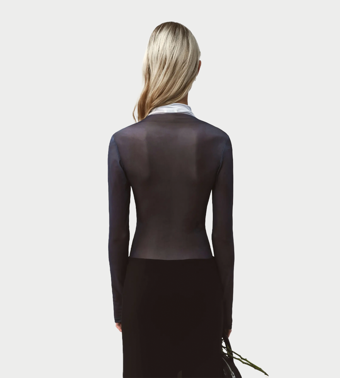 AVAVAV - Suit-printed Turtleneck Top Blk