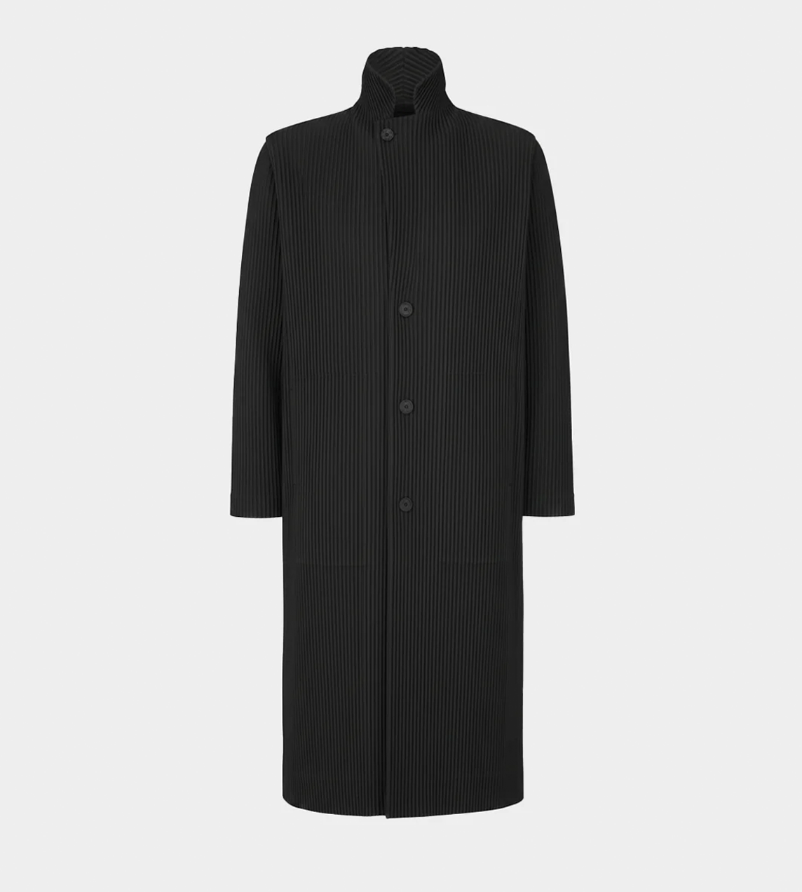 Tailored Pleats Long Jacket Blk