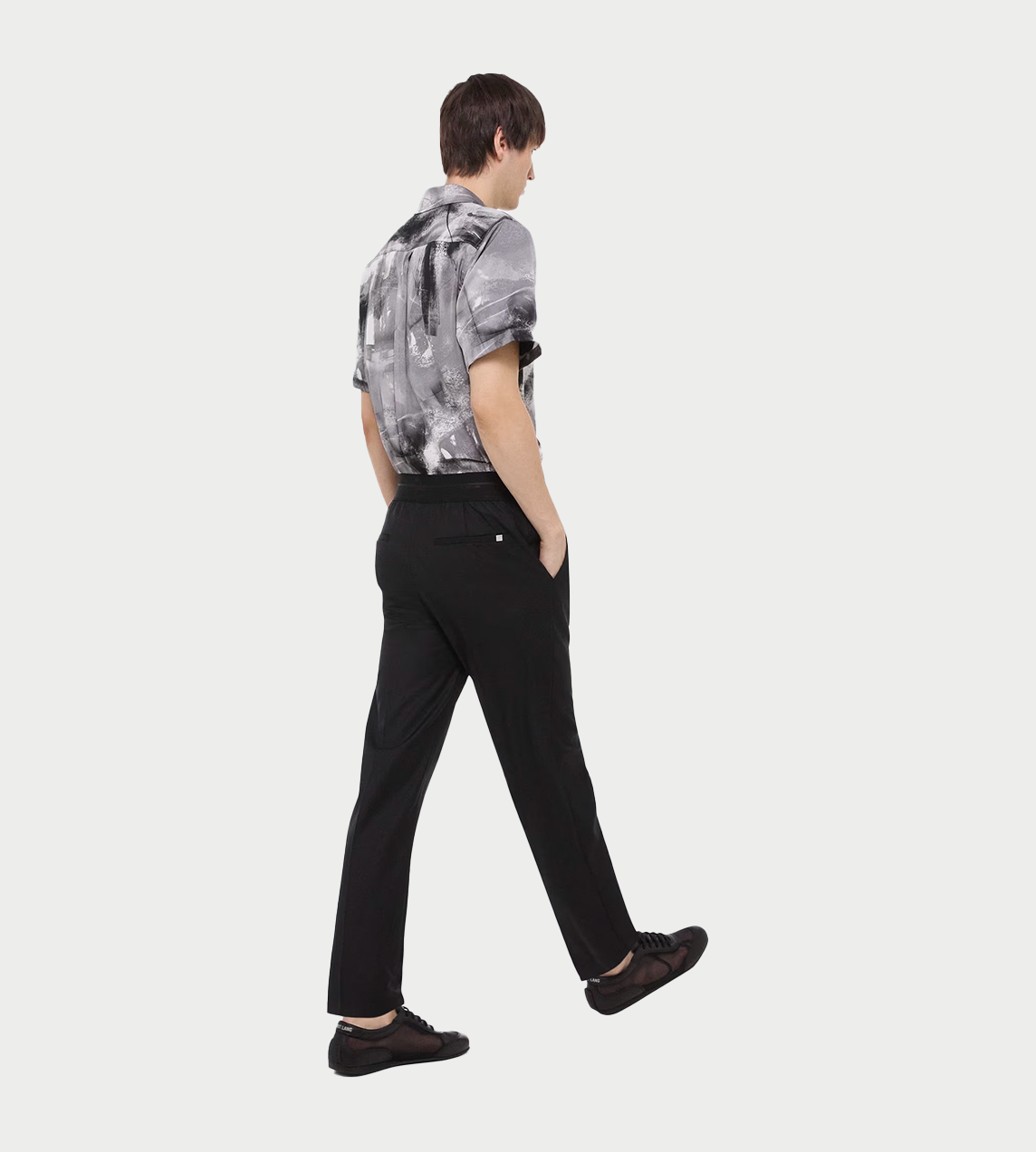 HELMUT LANG - Taper Wool Trousers Blk