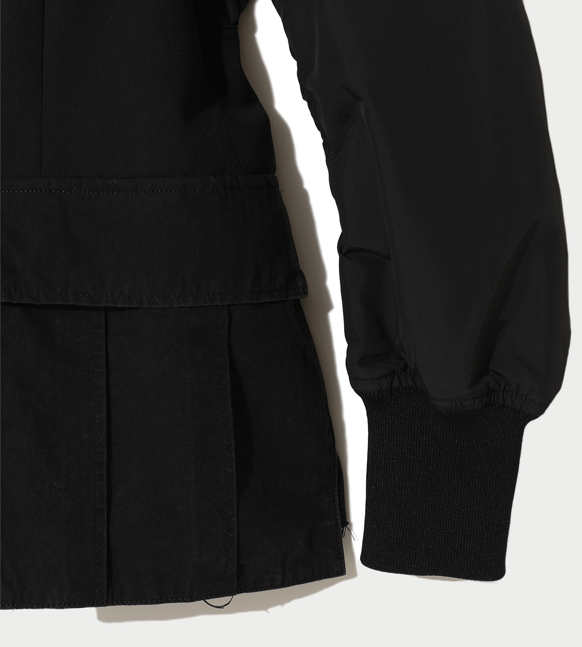 shawl-lapel bomber jacket Blk