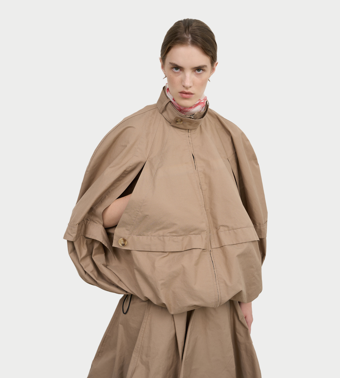 LITKOVSKA - Deconstructed Bomber-Style Cape Beige