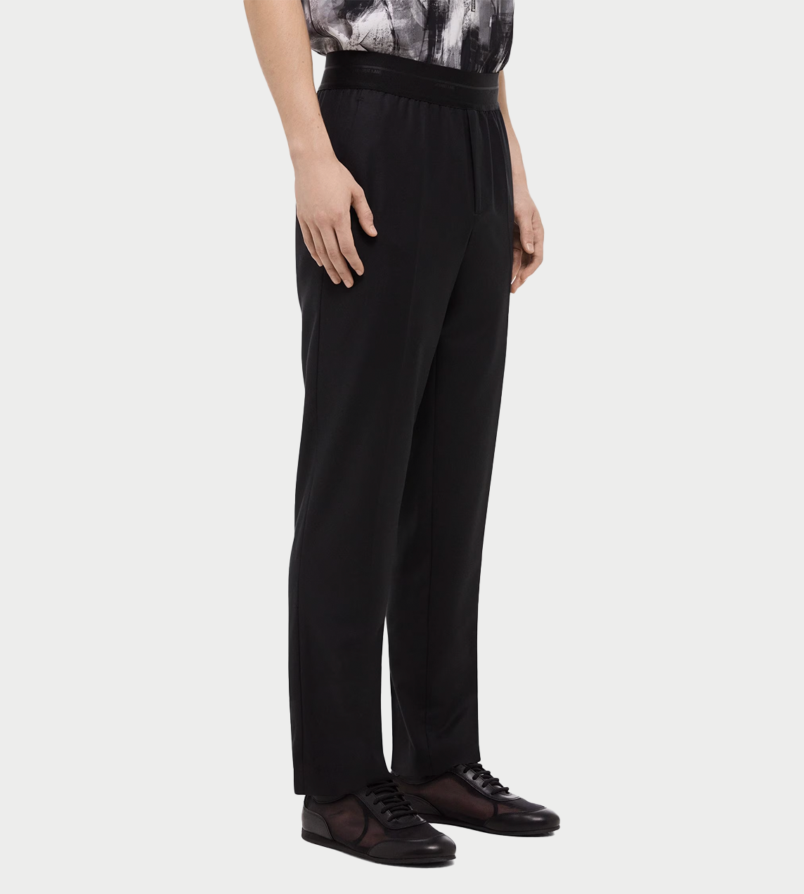 HELMUT LANG - Taper Wool Trousers Blk