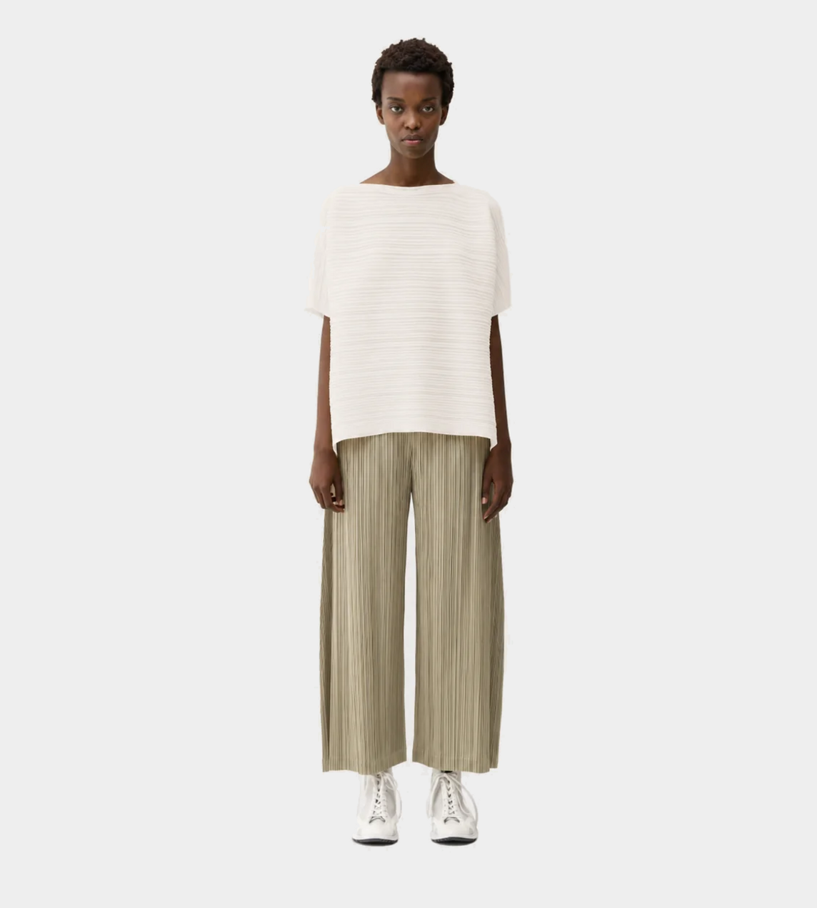 PLEATS PLEASE ISSEY MIYAKE - Paper Bounce Knit Top White