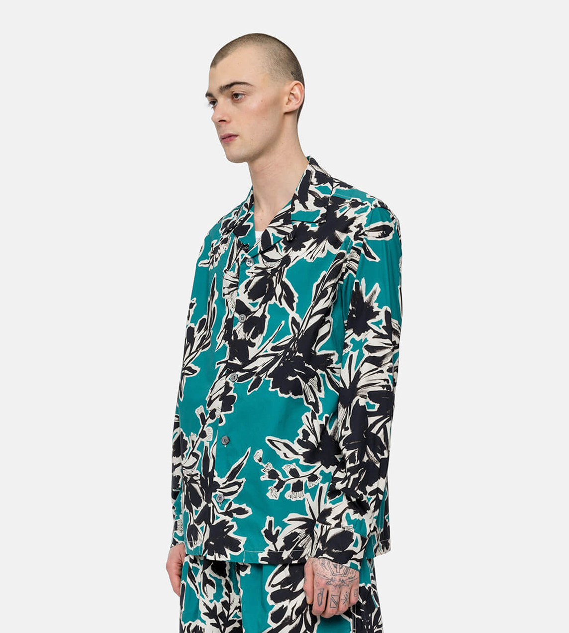 DAVI - Abstract Floral Print Long Sleeve Shirt