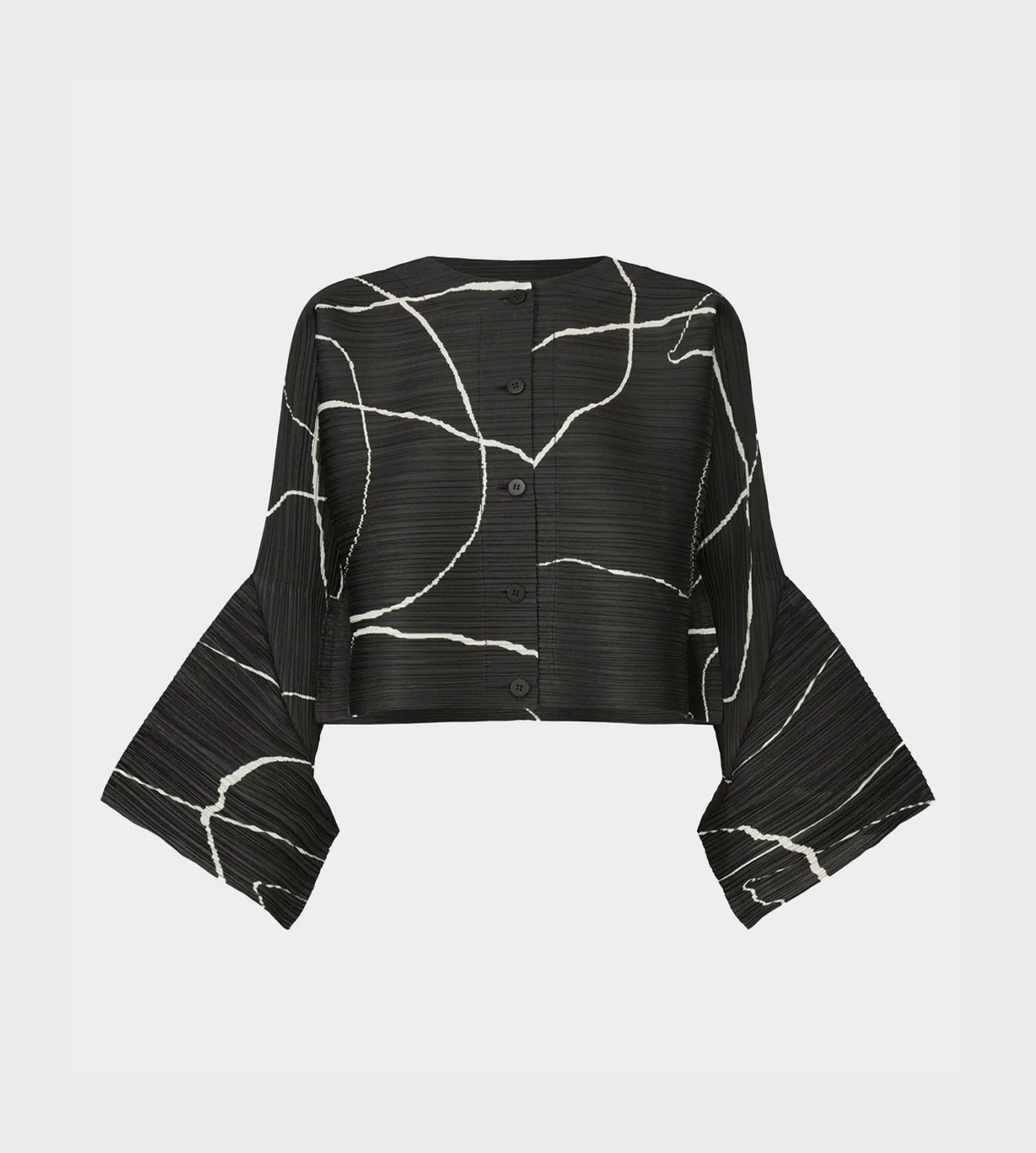 PLEATS PLEASE ISSEY MIYAKE - Pause Button-up Cardigan Blk