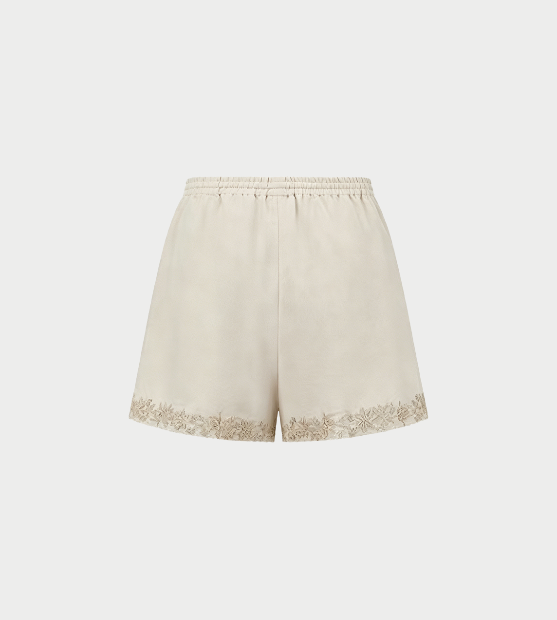 INTO THE EAST - Beige Linen Embroidered Shorts Beige