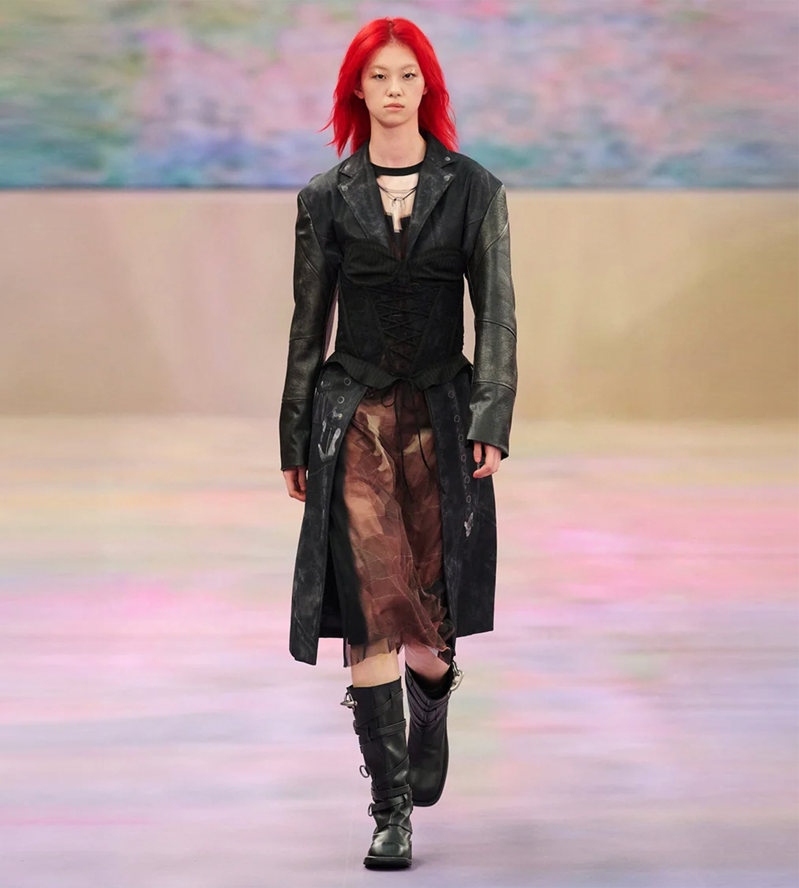 ANDERSSON BELL - Trench-coat-printed Dress Blk