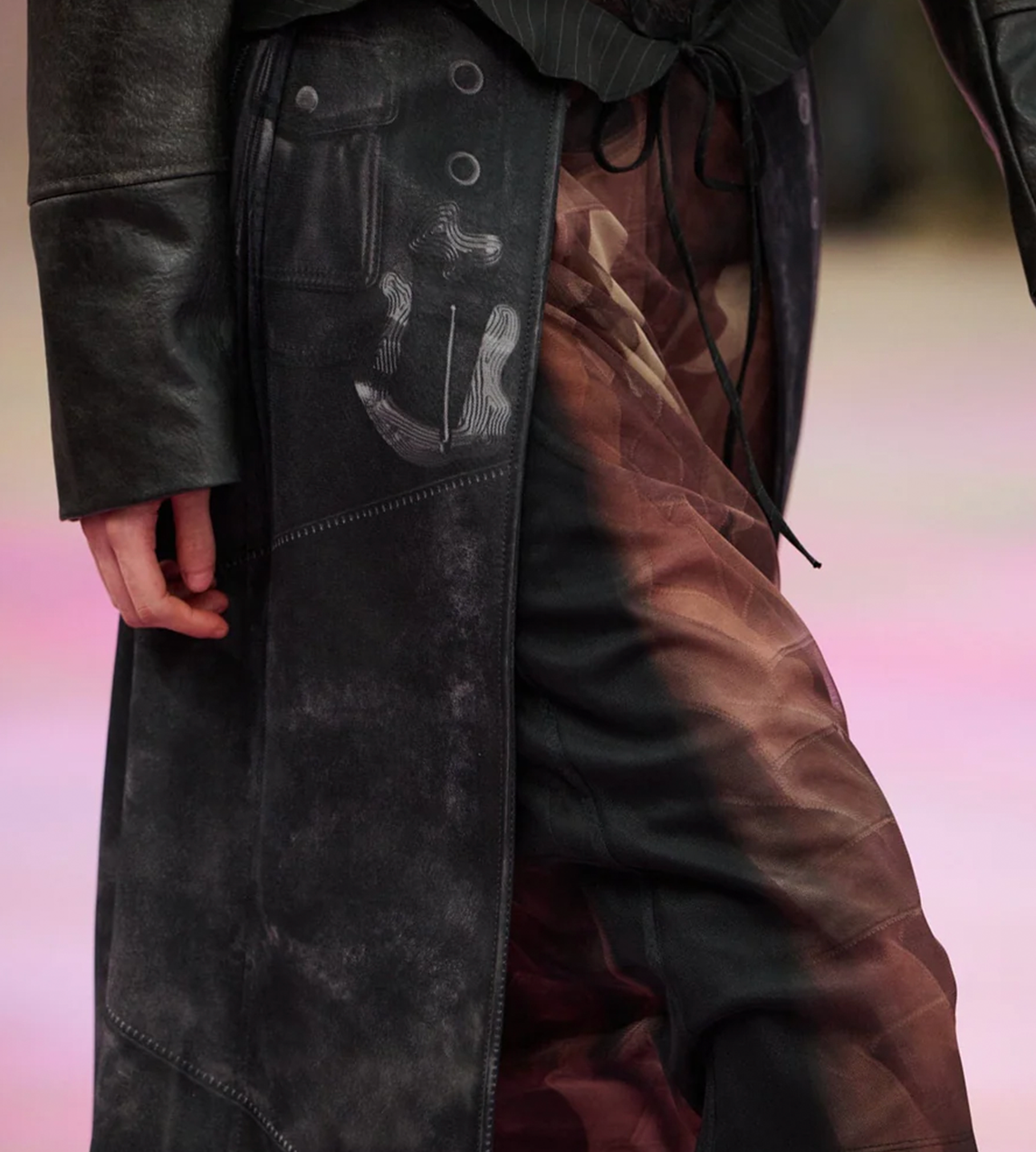 ANDERSSON BELL - Trench-coat-printed Dress Blk