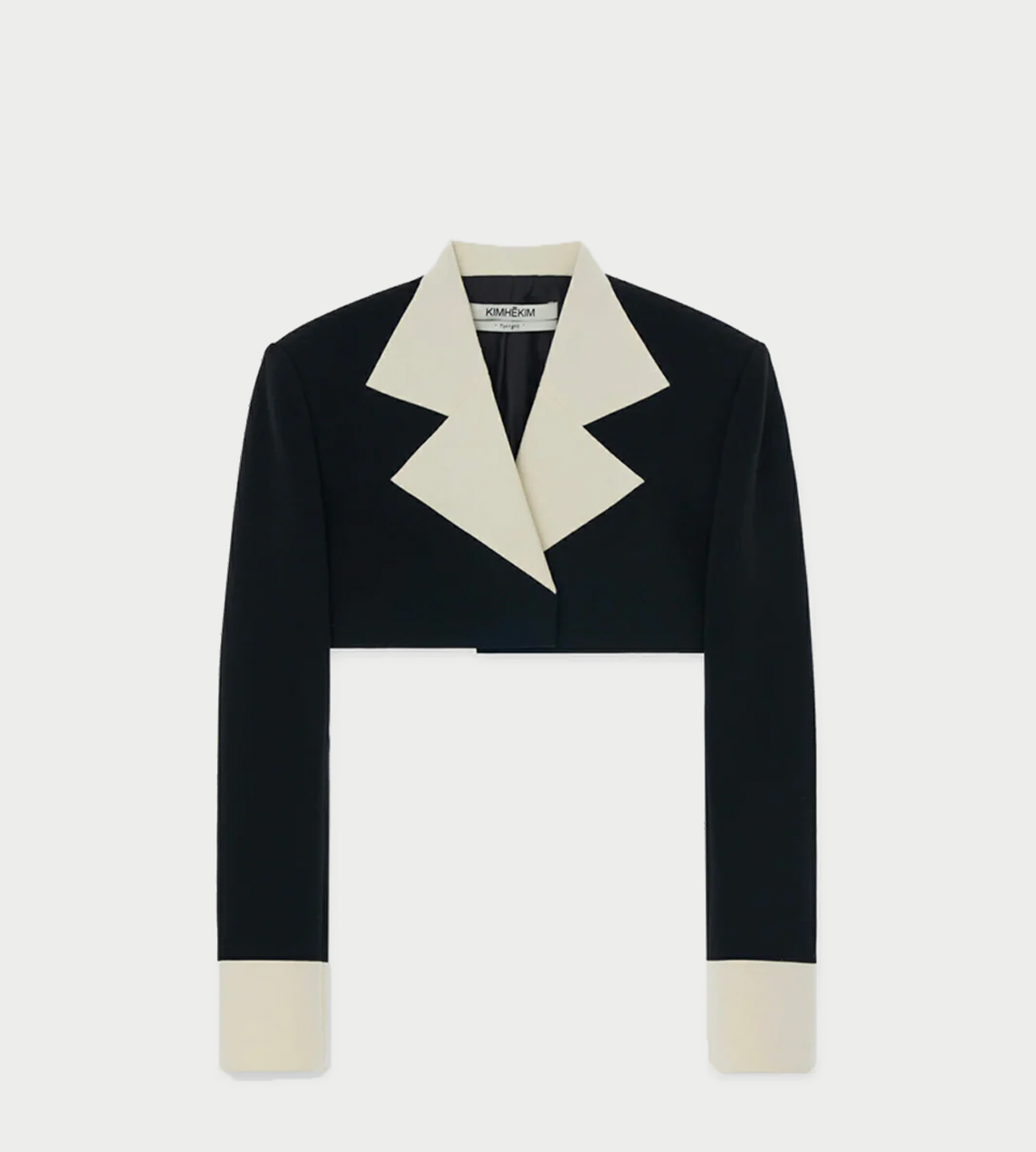 KIMHEKIM - Bicolor Cropped Jacket Black/White