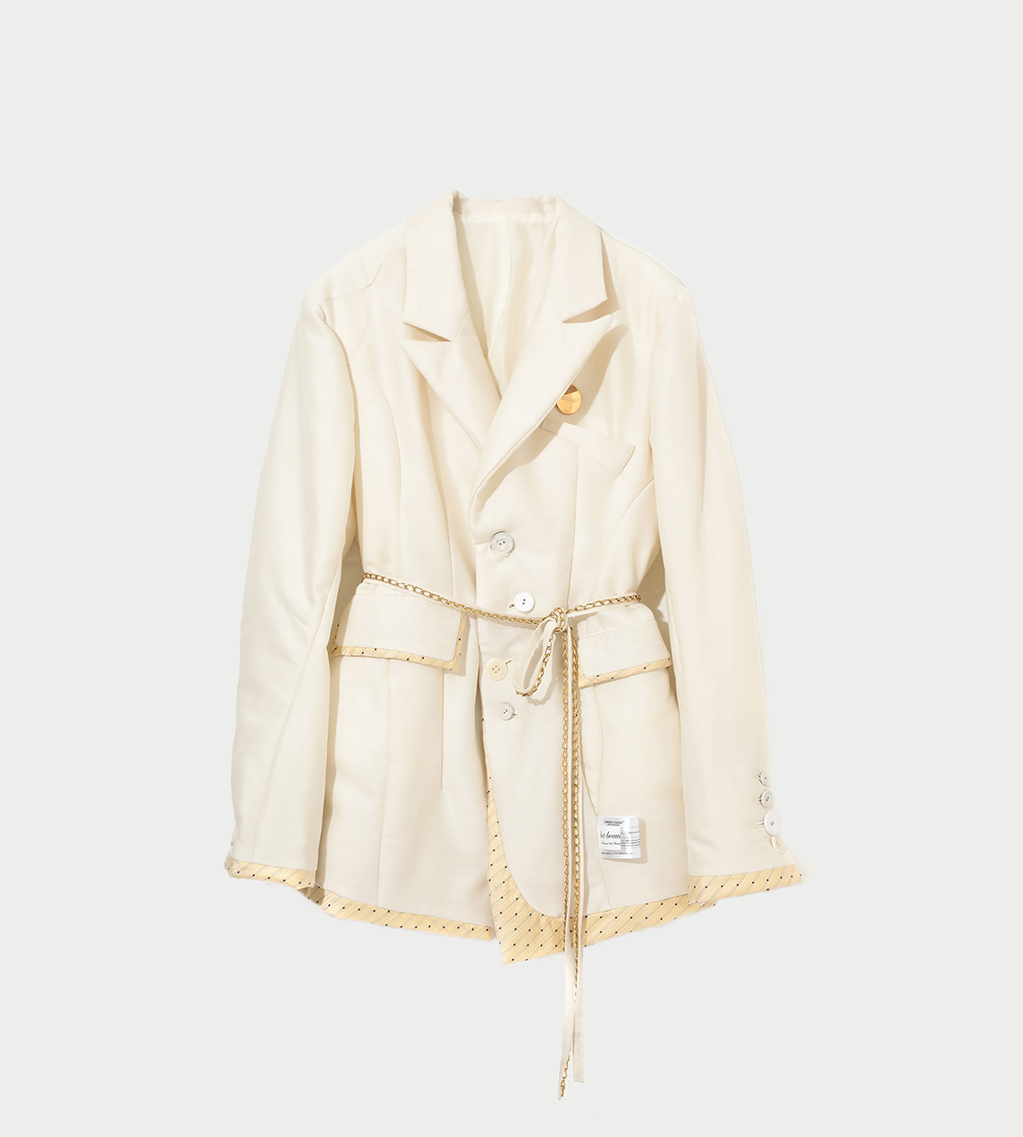UNDERCOVER - Double Taffeta Chain Belt Jacket White