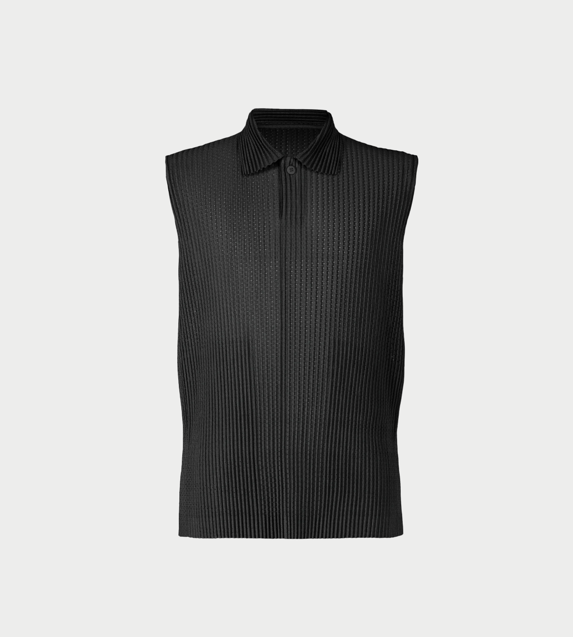 HOMME PLISSE ISSEY MIYAKE - Sleeveless Mesh Polo Top Blk