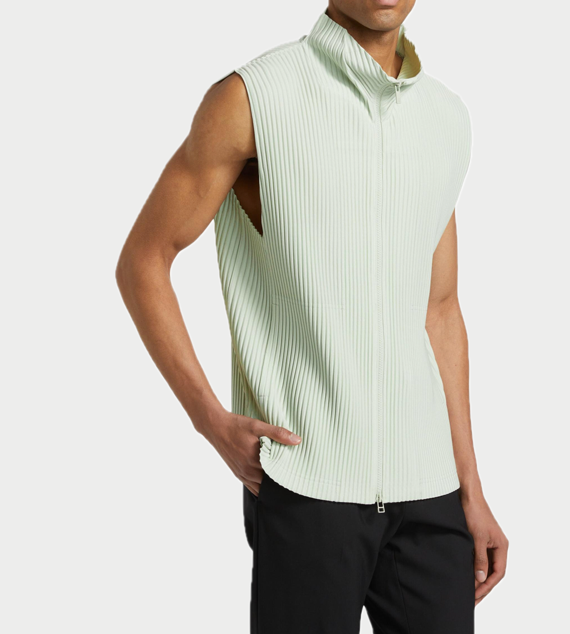 HOMME PLISSE ISSEY MIYAKE - MC Zip-up Vest Frosty Grey