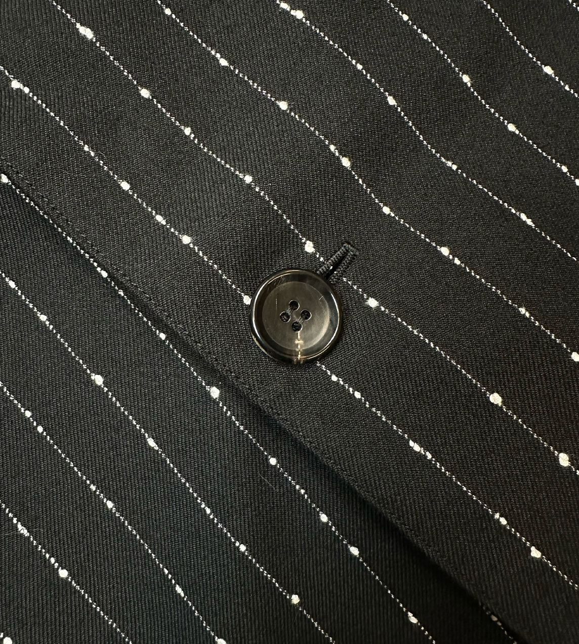 SULVAM - Wide Striped Stitch Long Coat Blk