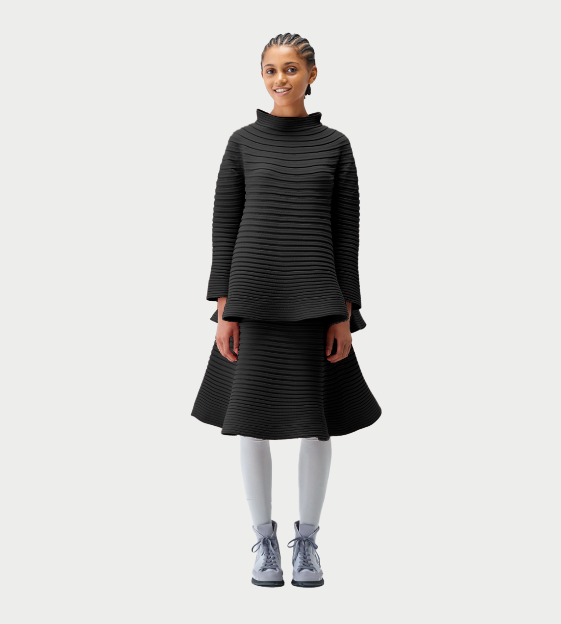 PLEATS PLEASE ISSEY MIYAKE - Thick Soft Pleated Skirt Blk