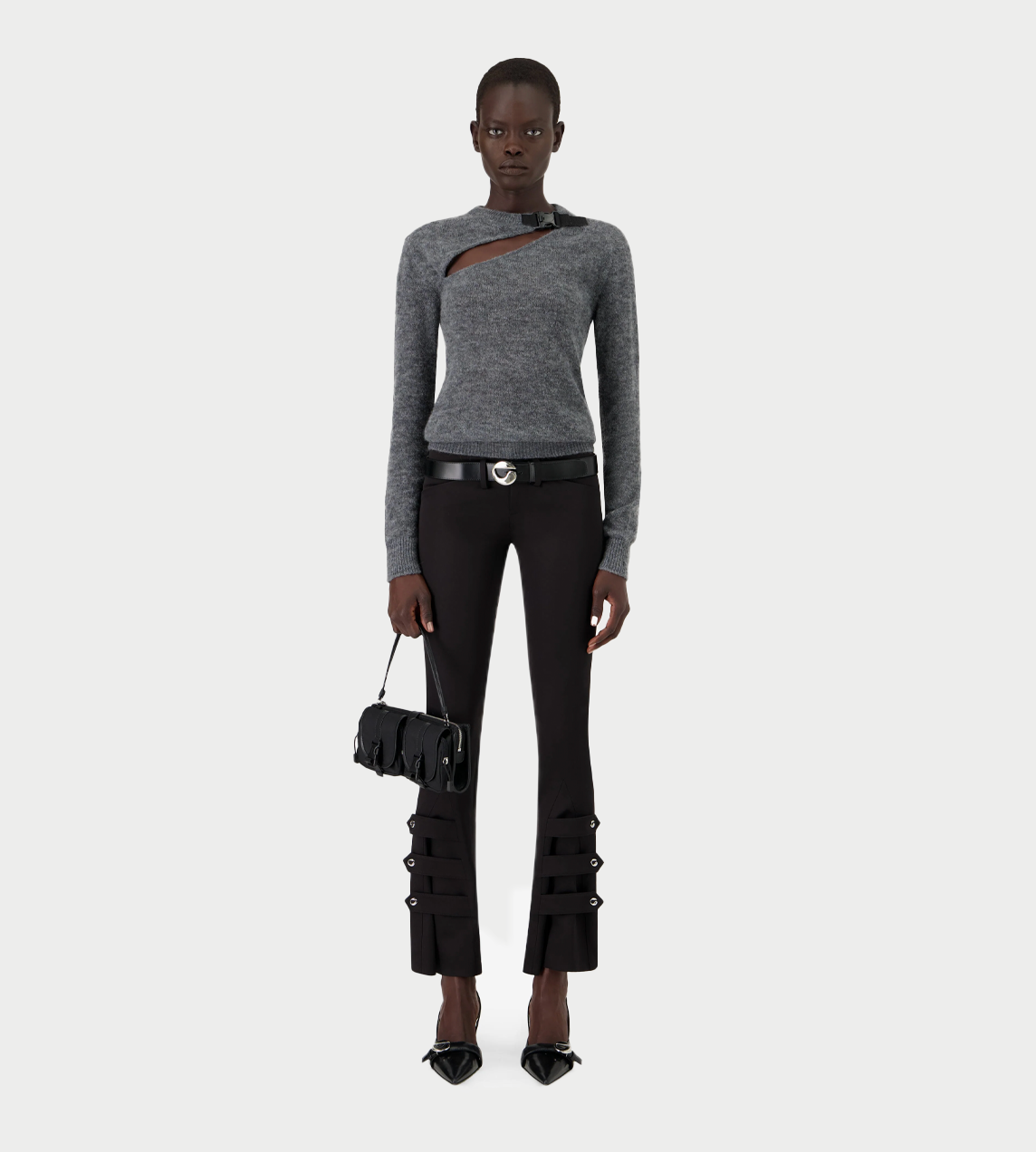 COPERNI - Buckle Cut-out Sweater Grey