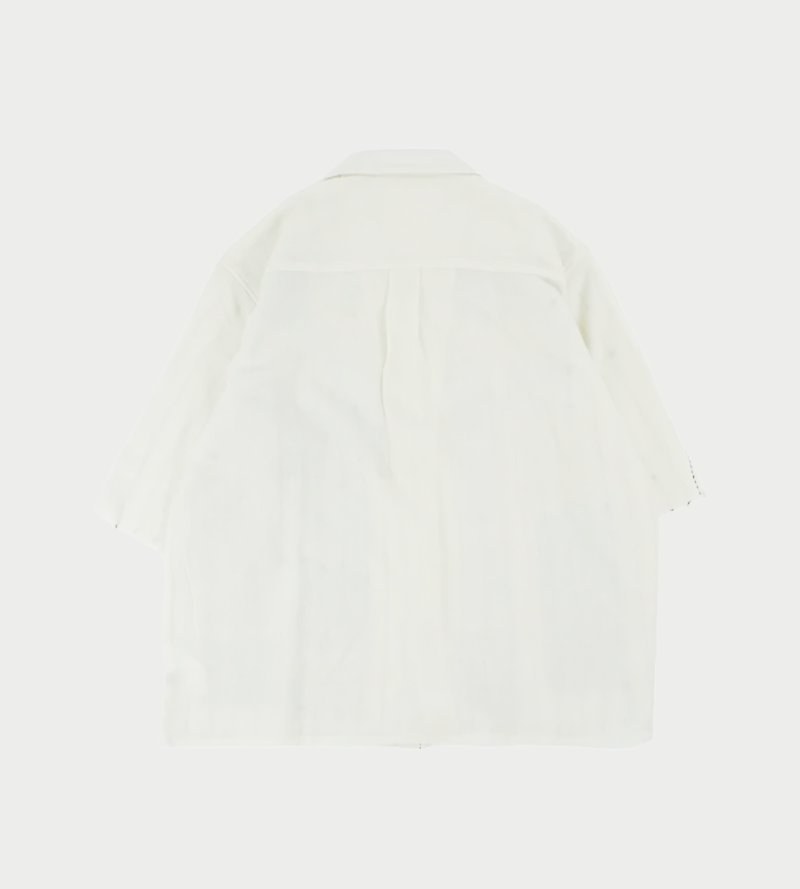 GLASS CYPRESS - Patchwork Wool Gauze Shirt Ivory