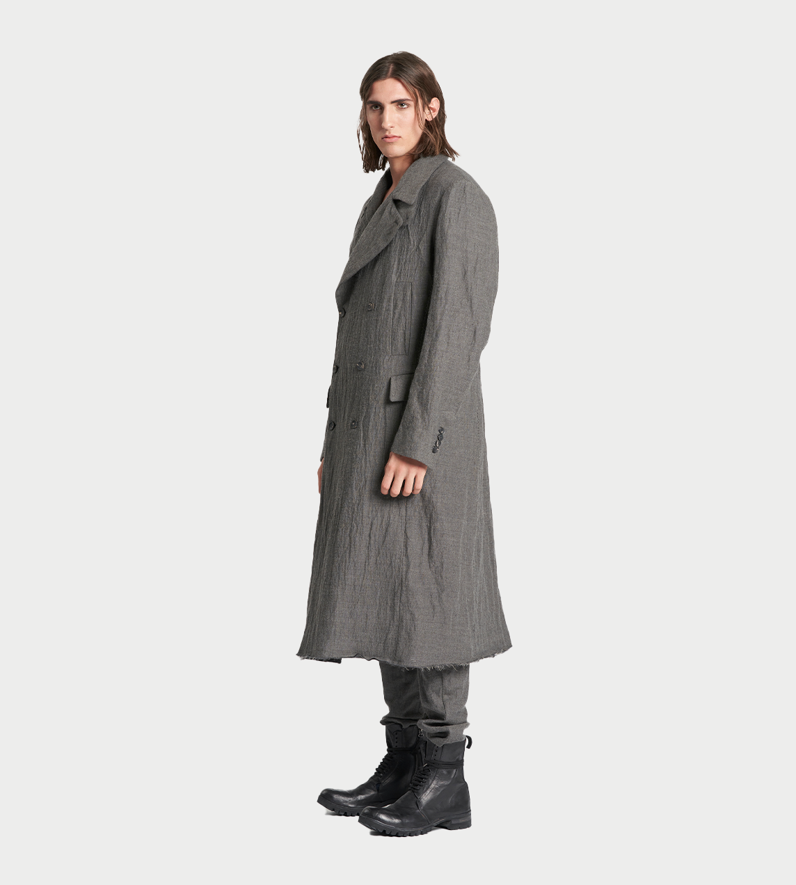 MASNADA - Double-breasted Coat Grey