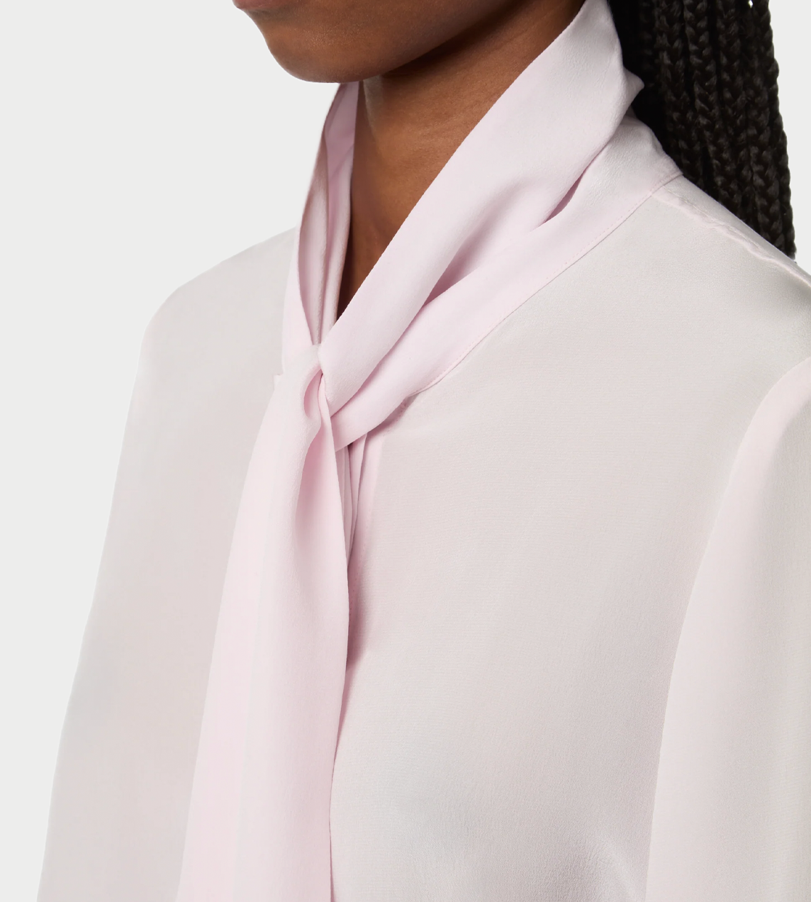 NINA RICCI - Lavalliere Silk Shirt Pink