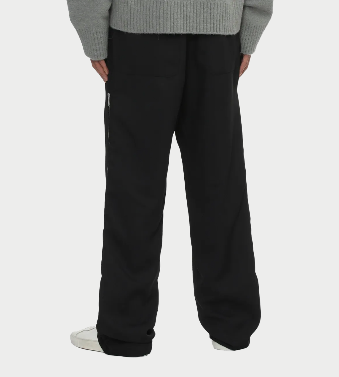 Zipper Detail Easy Pants Blk