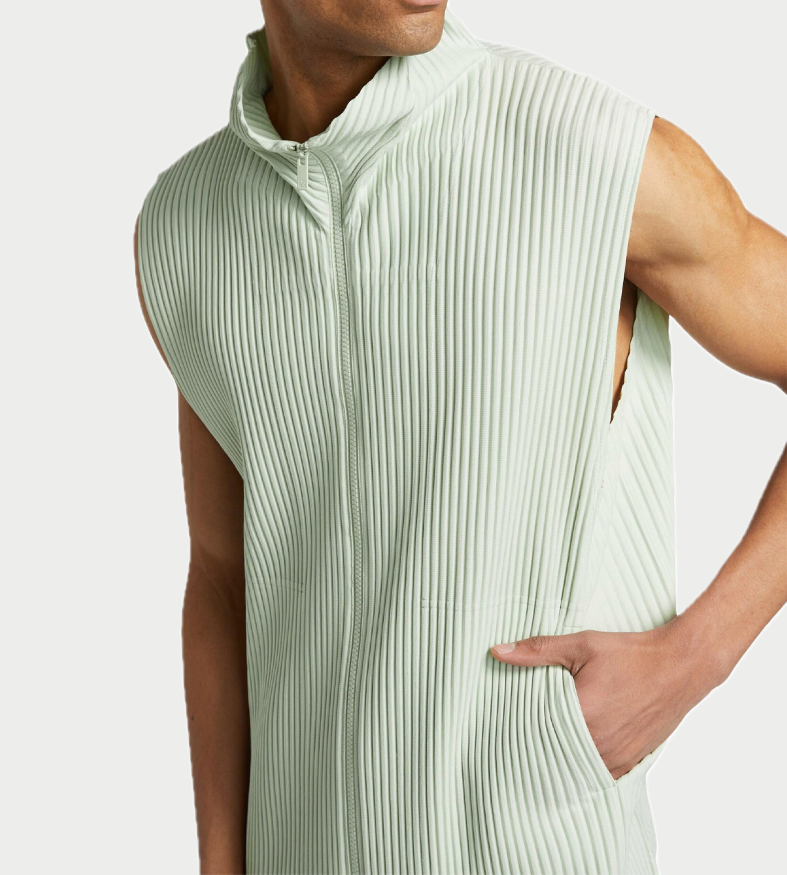 HOMME PLISSE ISSEY MIYAKE - MC Zip-up Vest Frosty Grey