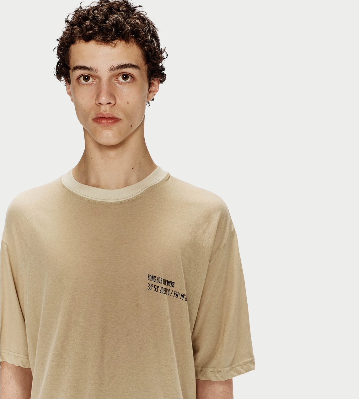 SONG FOR THE MUTE - "Coordinates" Oversized Tee Beige