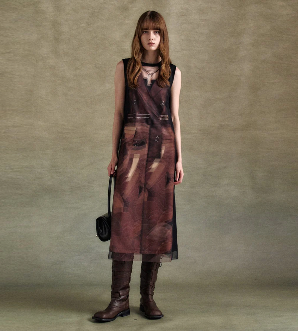 ANDERSSON BELL - Trench-coat-printed Dress Blk