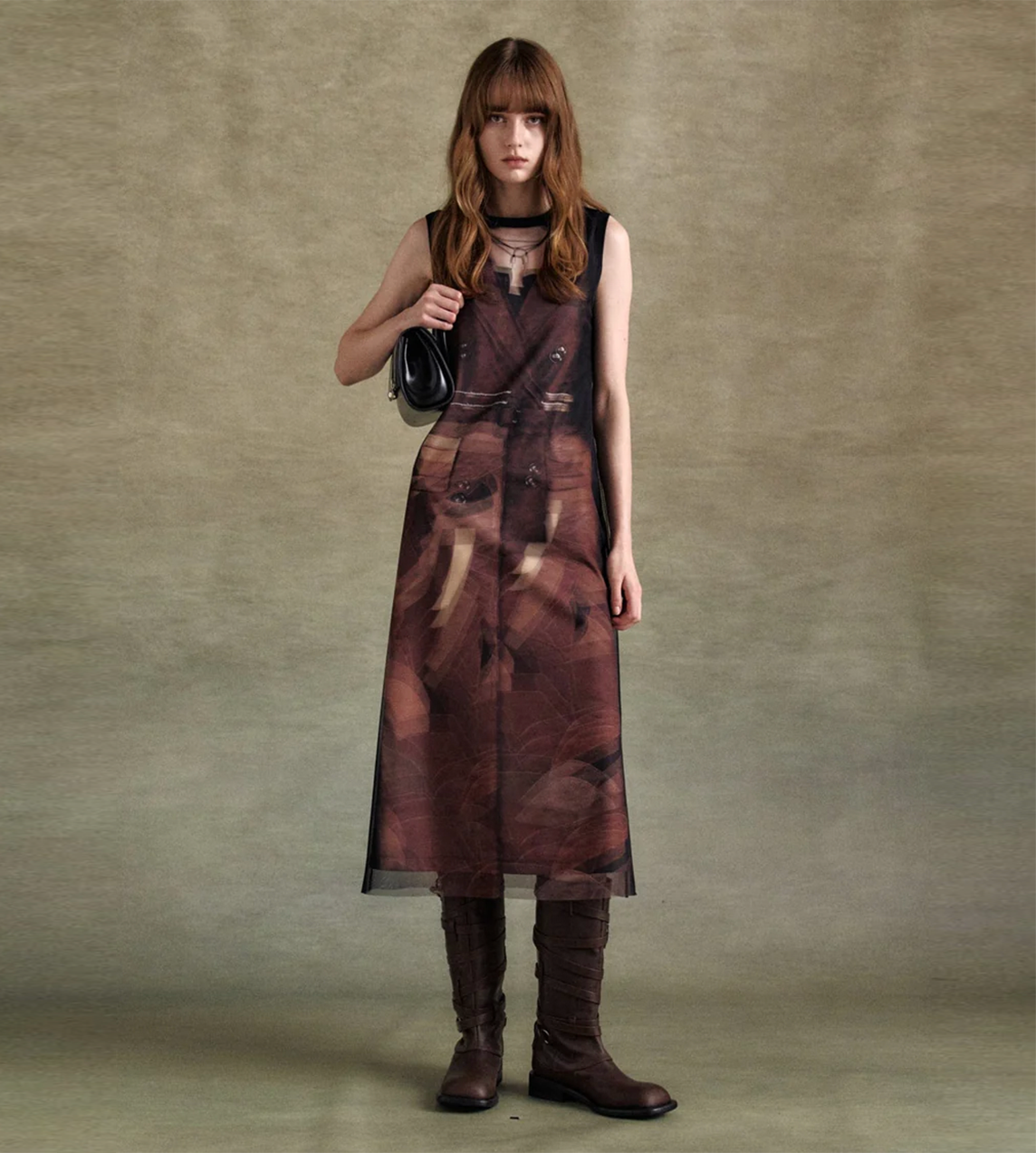 ANDERSSON BELL - Trench-coat-printed Dress Blk
