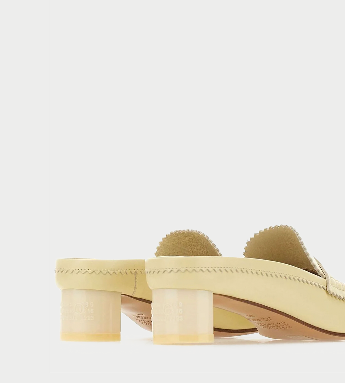 Leather Mules Pastel Yellow