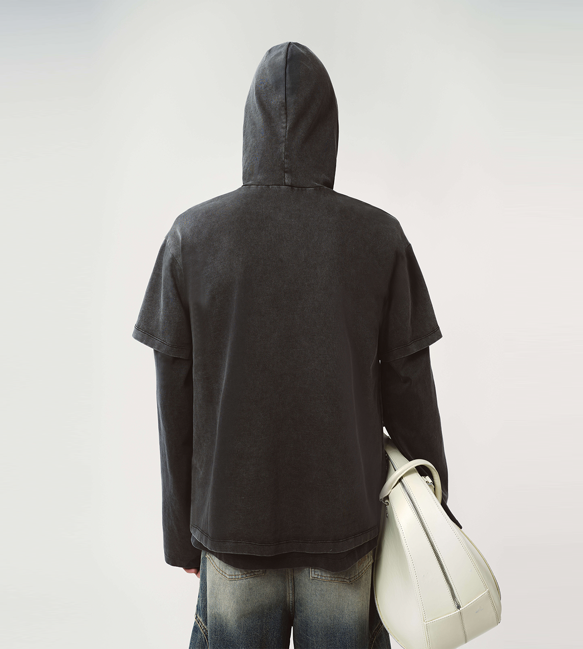 Theo Hooded Tee Cut-out Grey