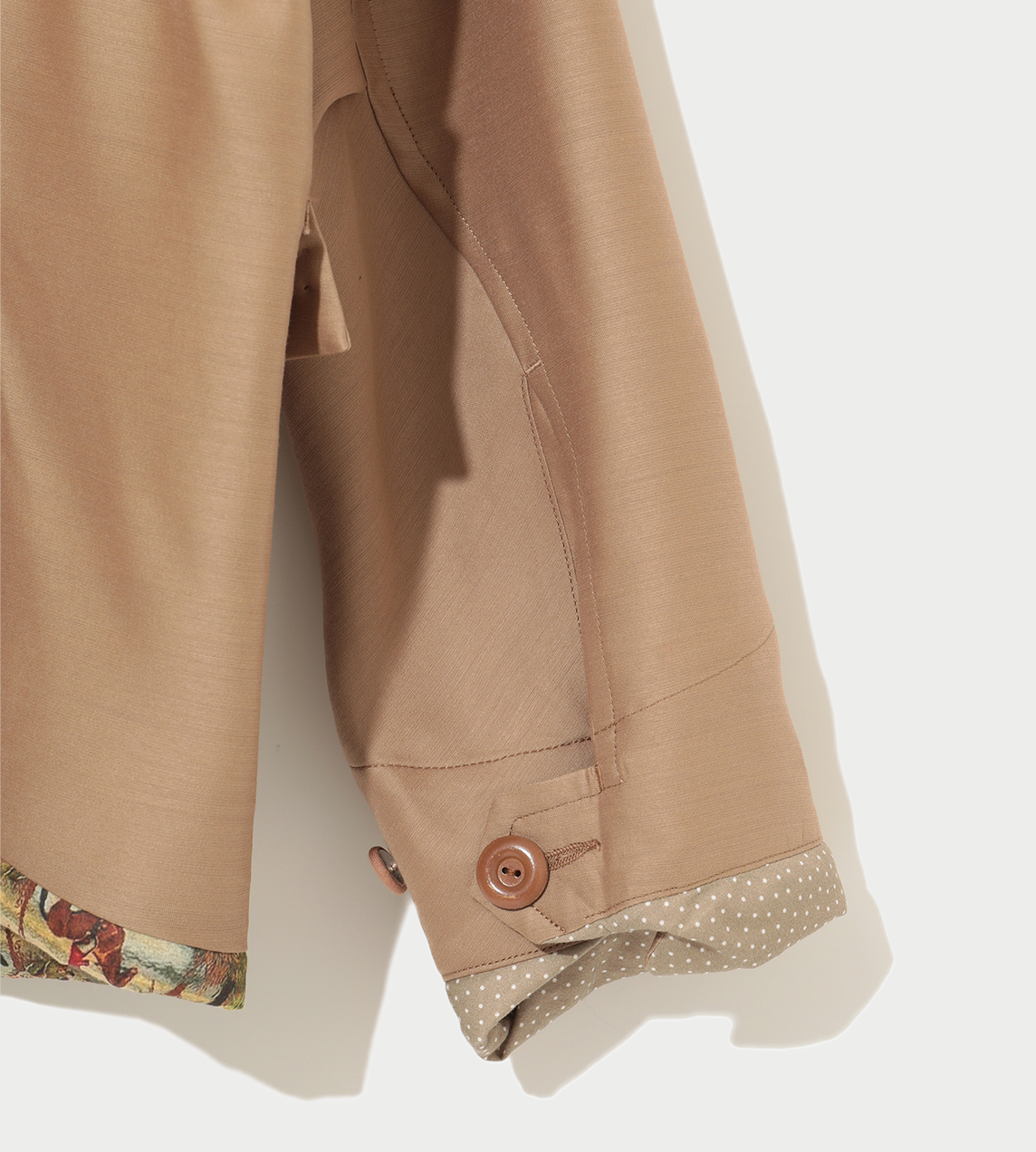 Silk-blended Wool Parka Beige