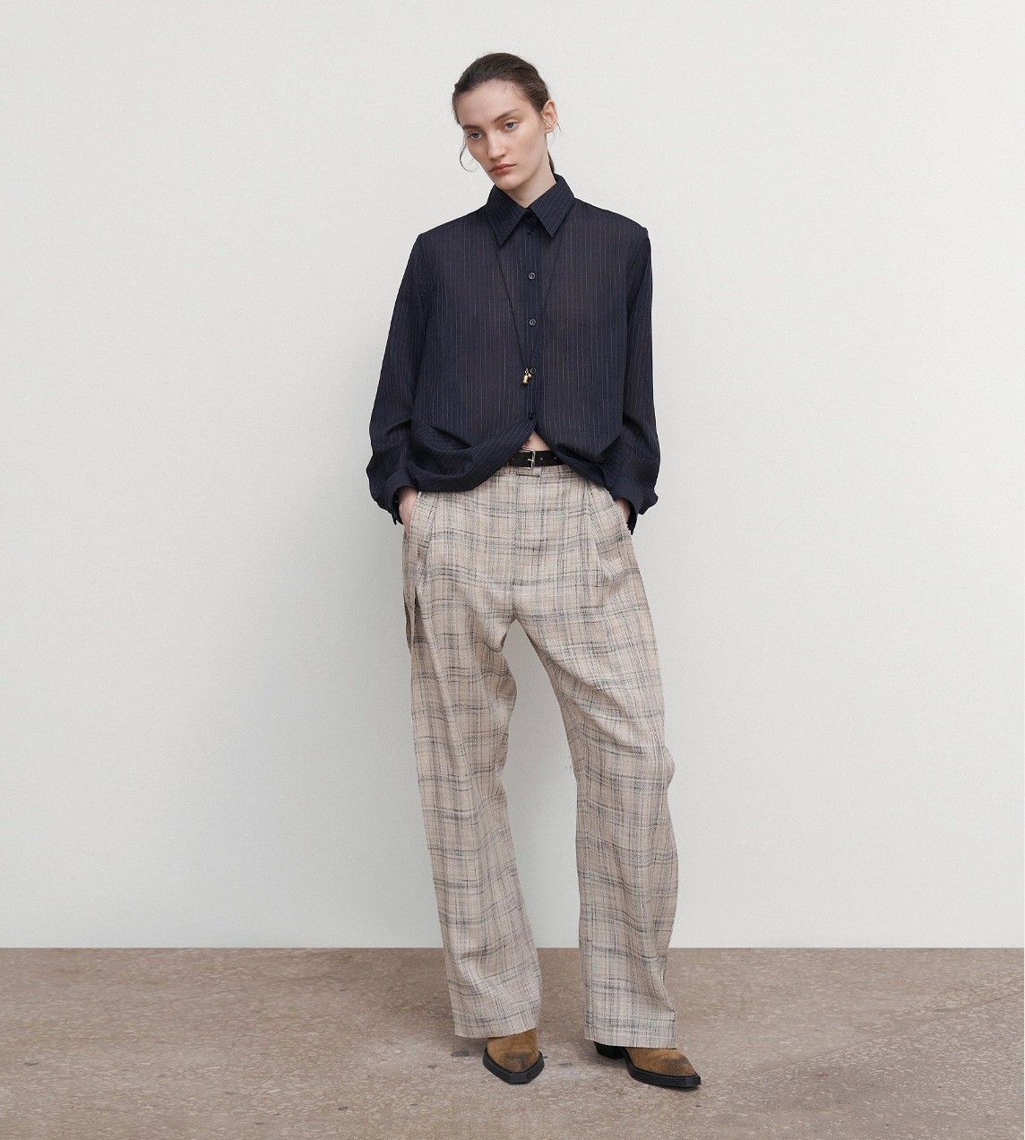 LITKOVSKA - Shirt With Draped Hem Dk Navy