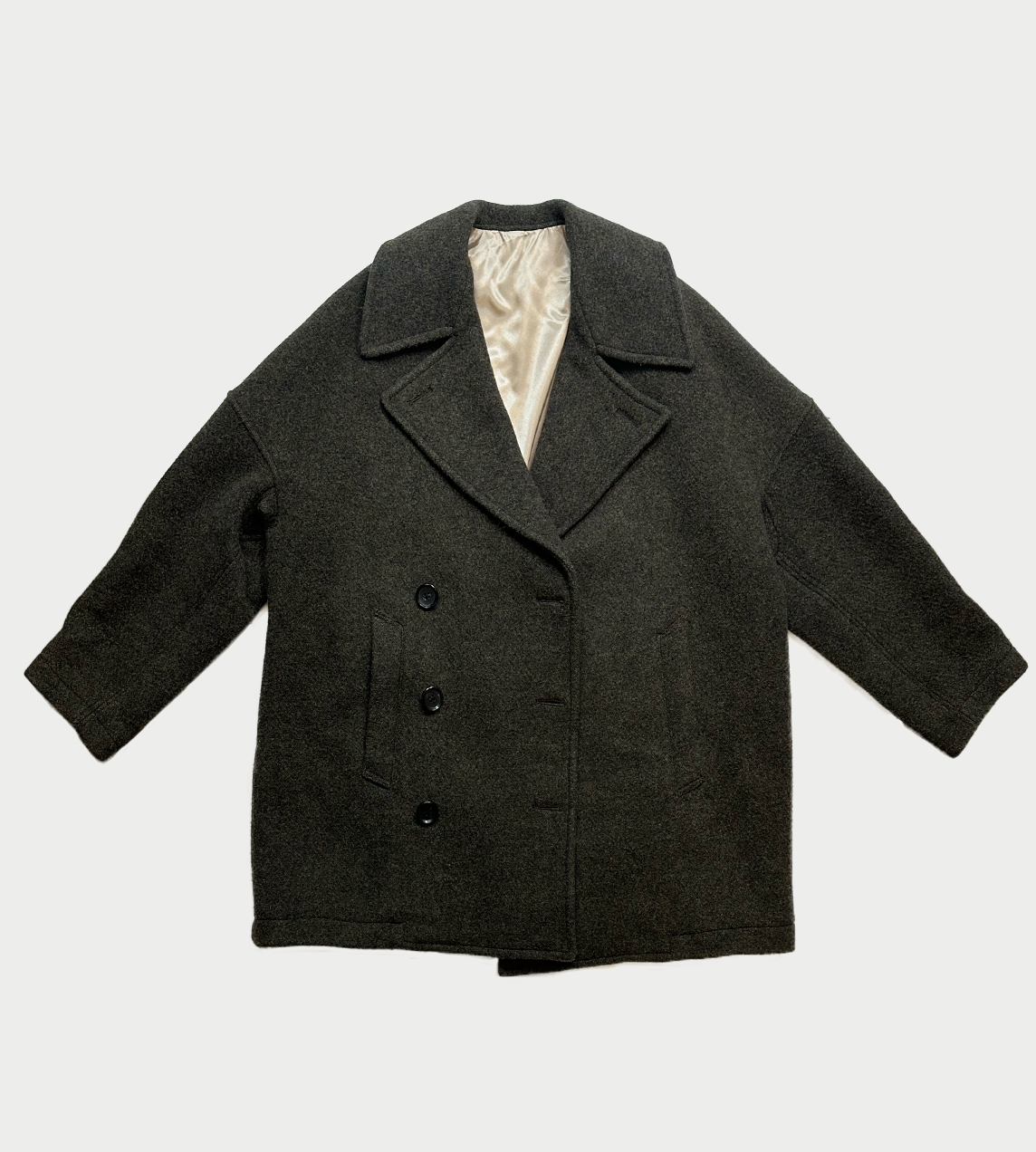 SULVAM - Over Classic Pea Coat Khaki