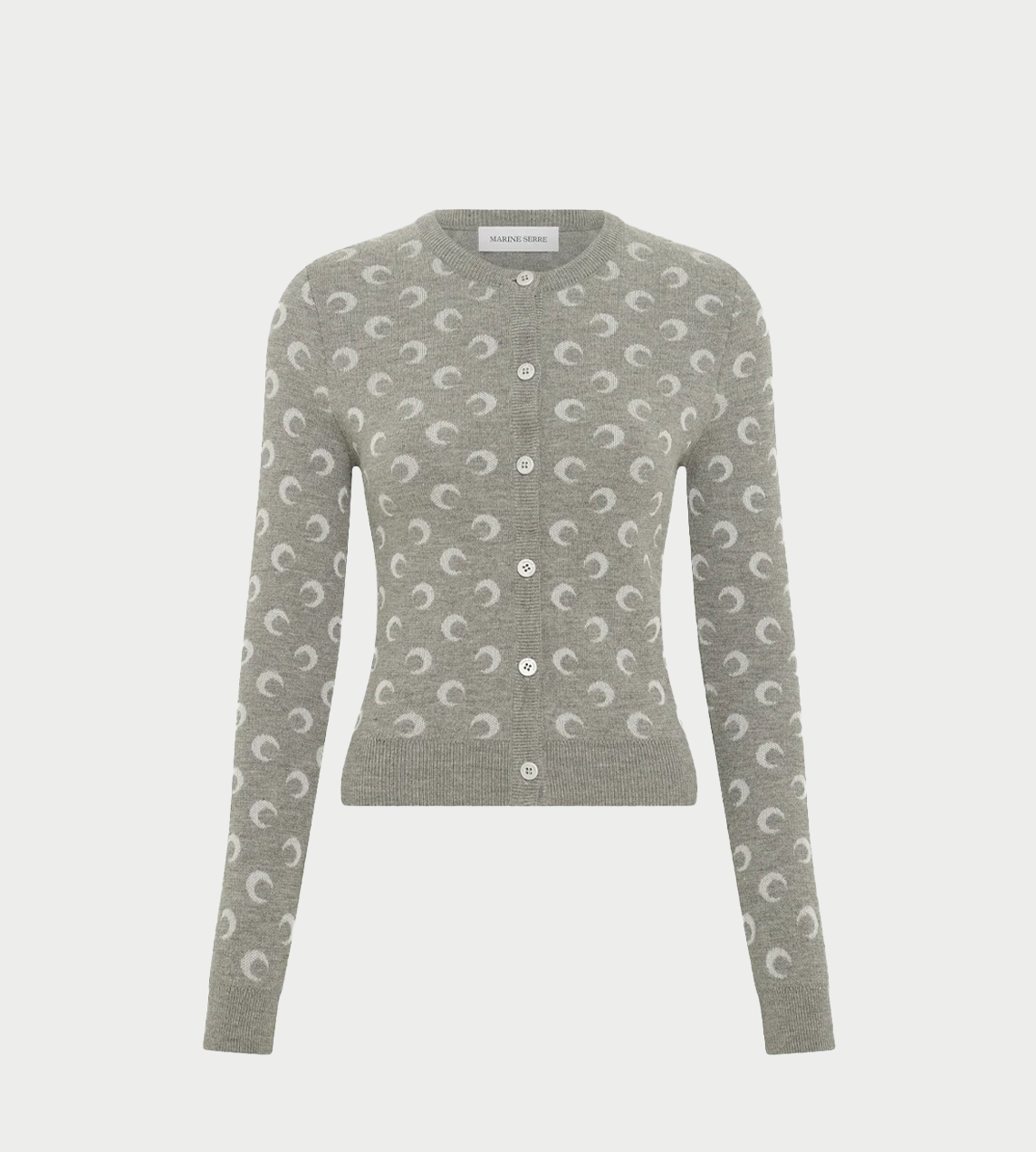 MARINE SERRE - Moon Jacquard Cardigan Grey
