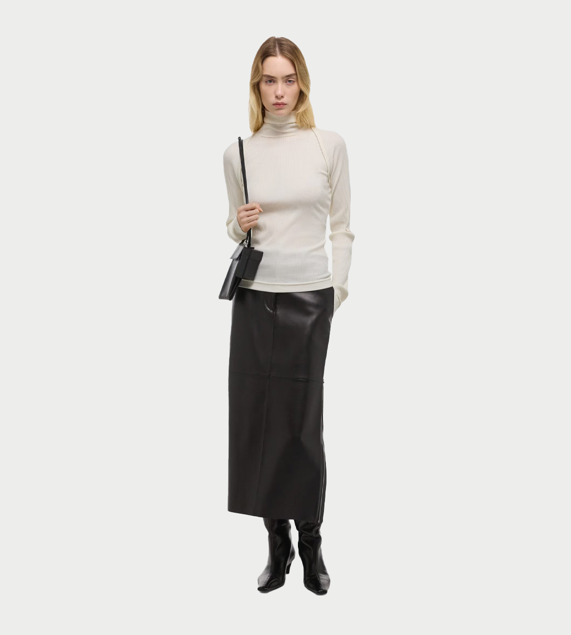 HELMUT LANG - 4x4 Turtleneck Top White
