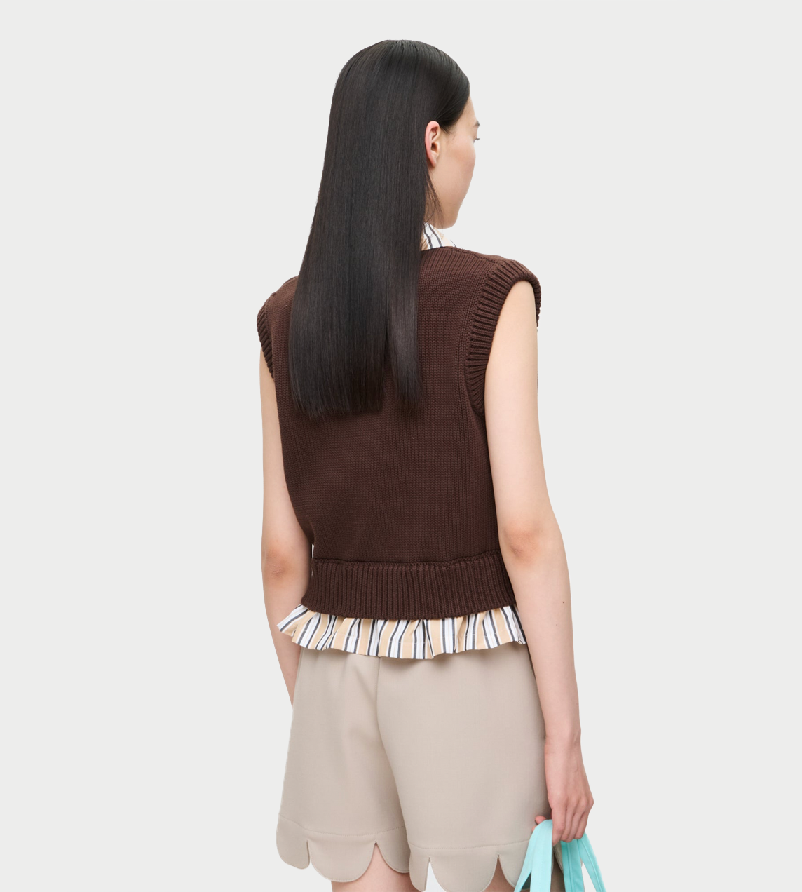 Charles Jeffrey Loverboy - Smart cropped vest Brown