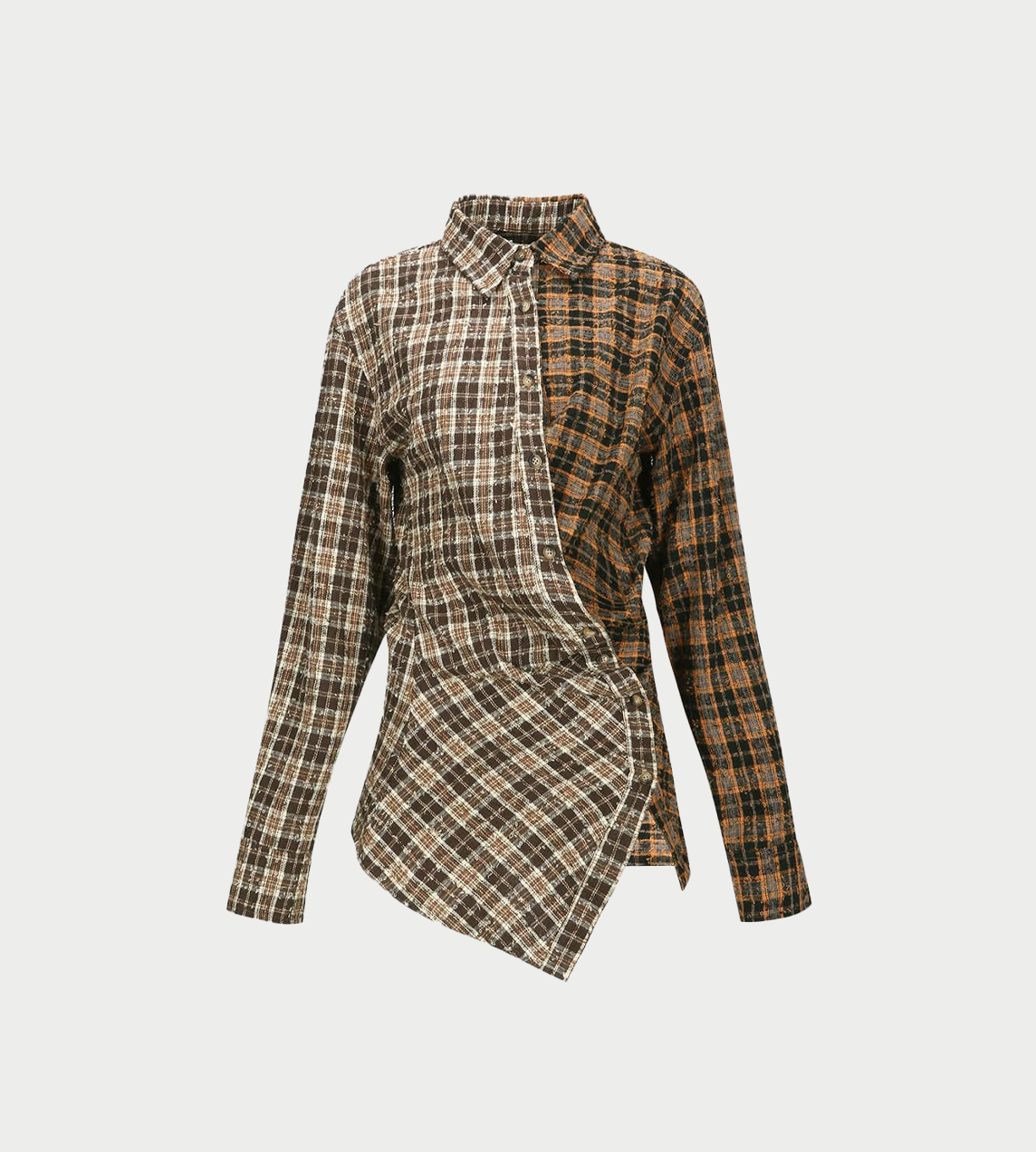 ANDERSSON BELL - Twist Check Shirt Brown