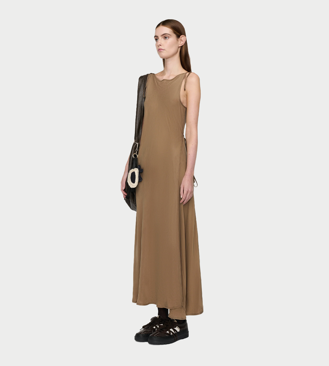 SONG FOR THE MUTE - Tied Wrap Dress Camel