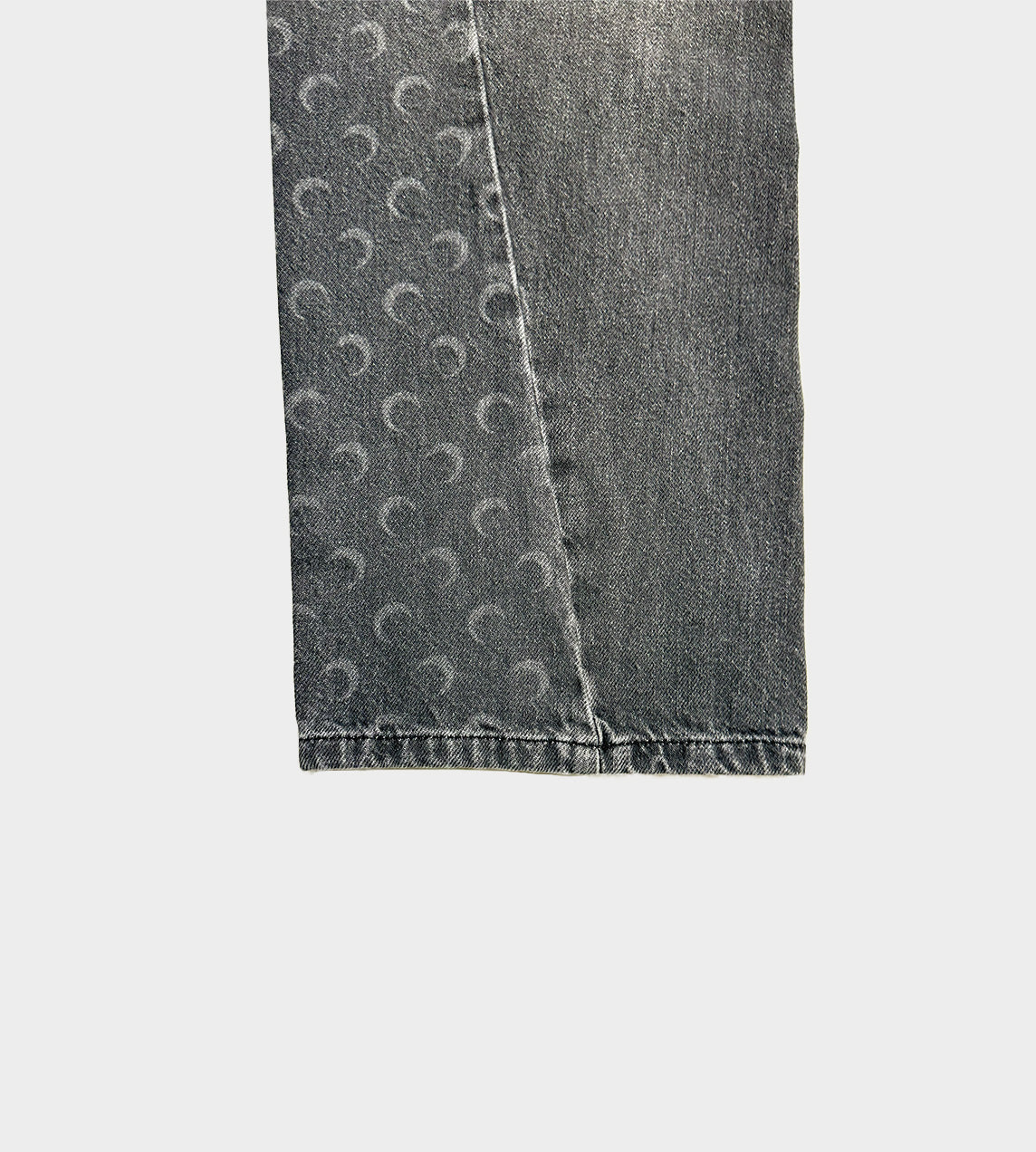 MARINE SERRE - Moon Laser Grey Wash Baggy Jeans W Dk Grey