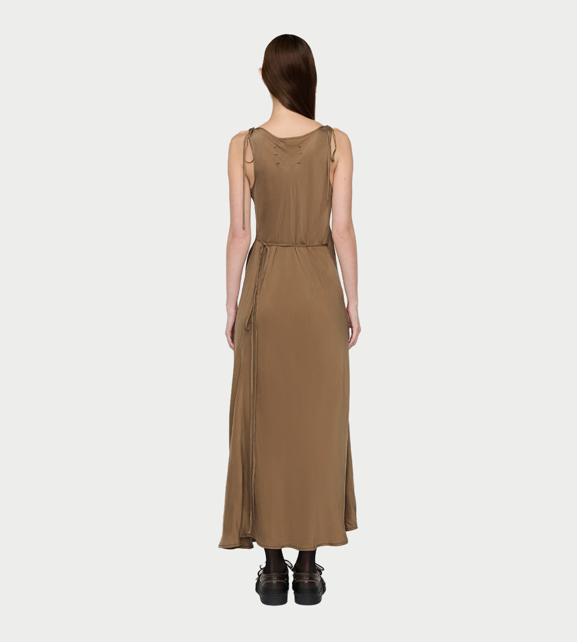 SONG FOR THE MUTE - Tied Wrap Dress Camel