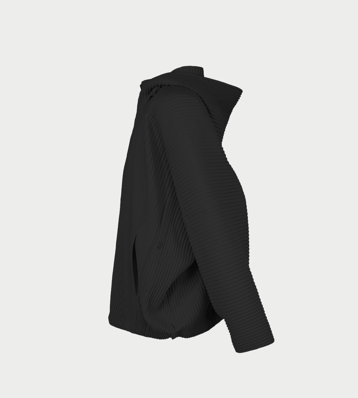 HOMME PLISSE - MC Cocoon Jacket Blk