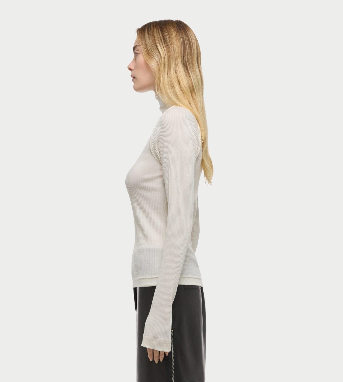 HELMUT LANG - 4x4 Turtleneck Top White