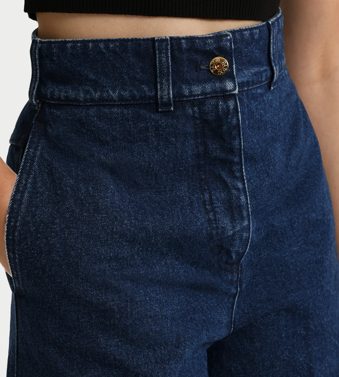 PATOU - Denim Bermuda Ink Blue