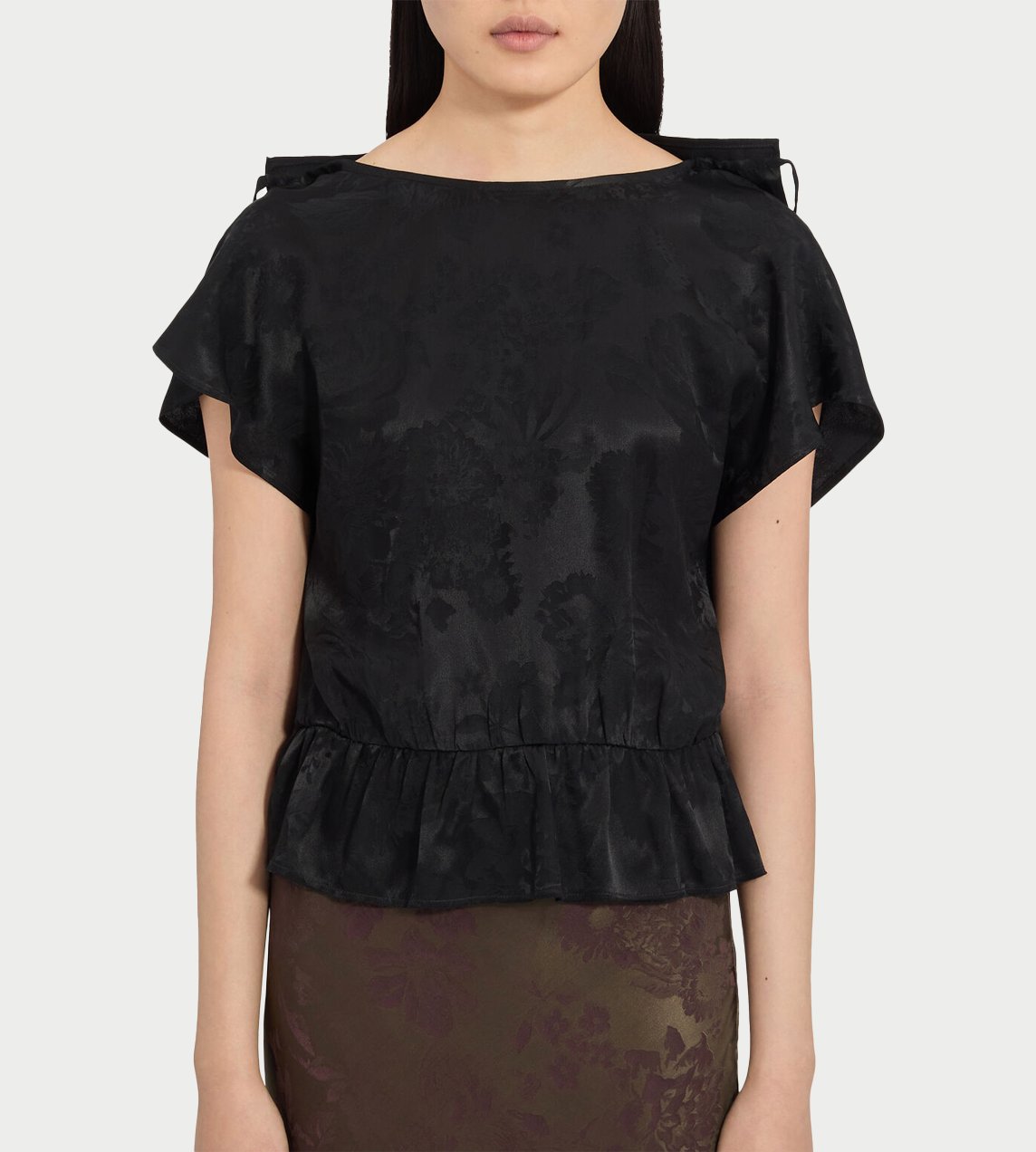 MM6 MAISON MARGIELA - Jacquard Short-sleeved Top Blk