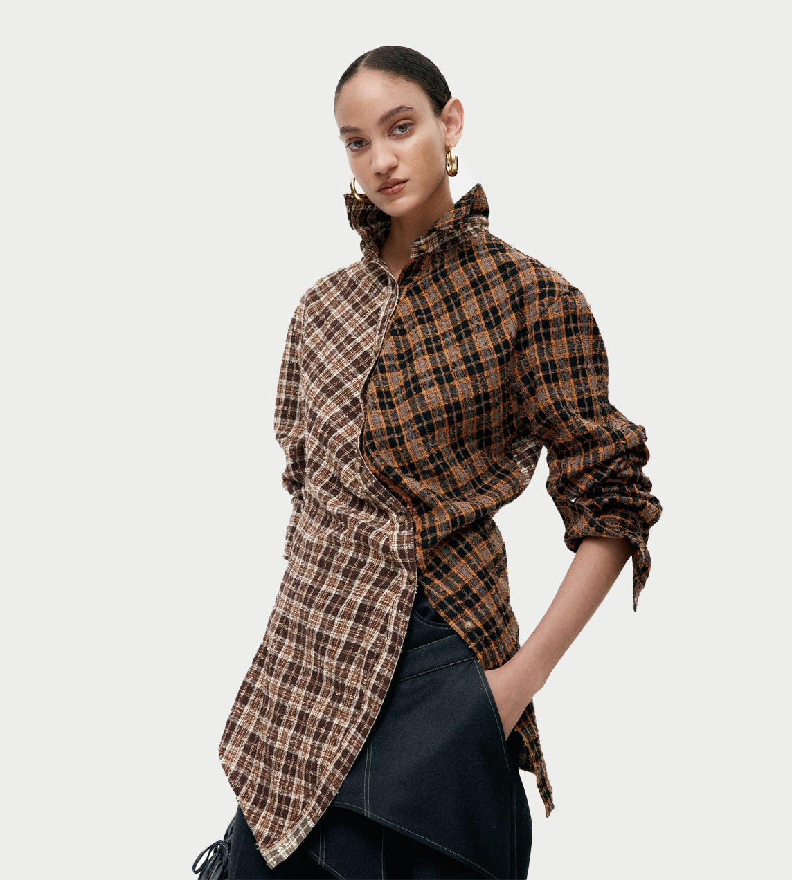 ANDERSSON BELL - Twist Check Shirt Brown