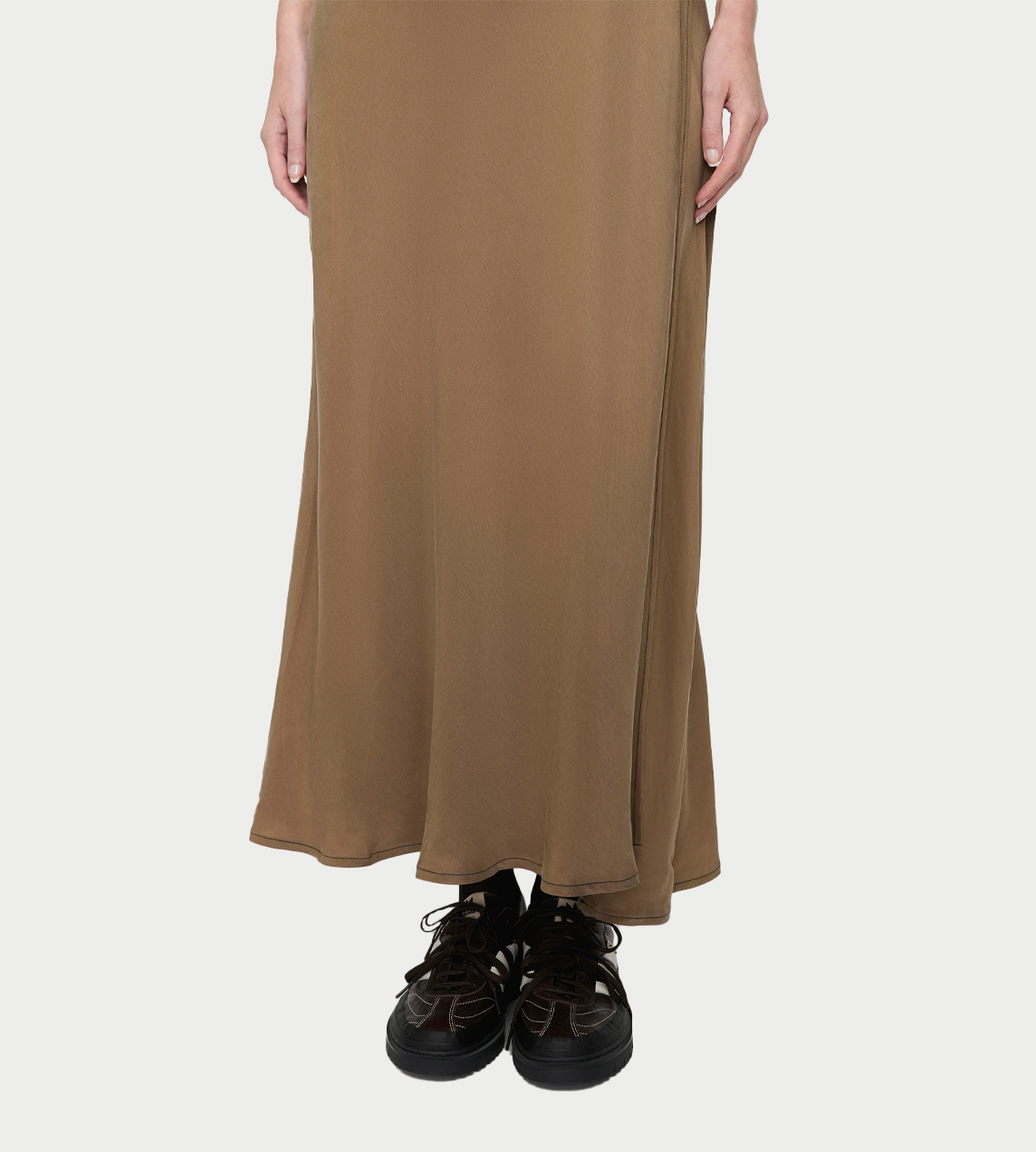 Tied Wrap Dress Camel