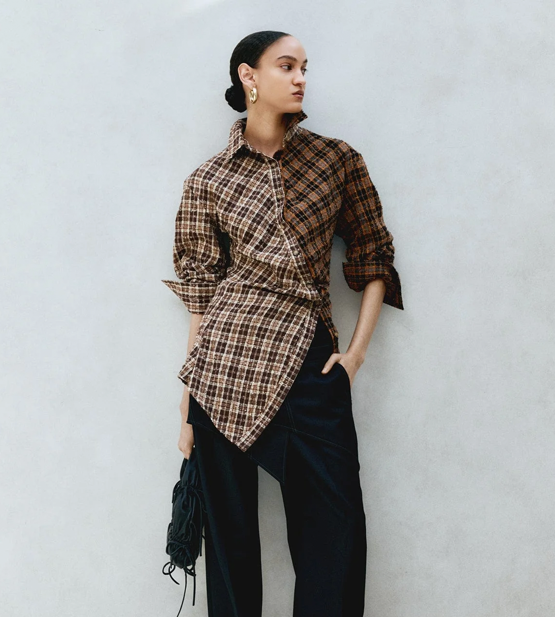ANDERSSON BELL - Twist Check Shirt Brown