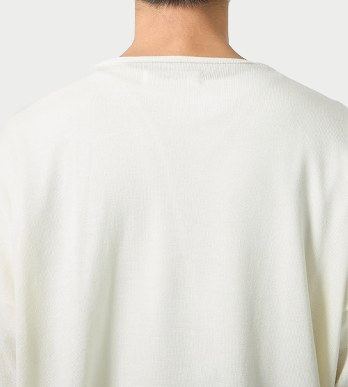 SULVAM - Ribbed Hem Broken Knit White