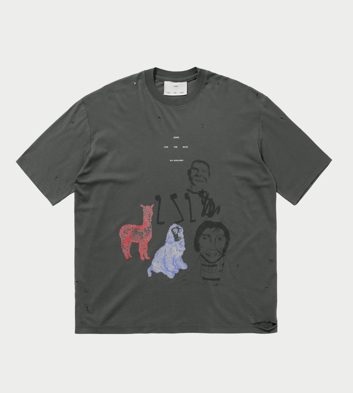 SONG FOR THE MUTE - Sketchbook Oversized Tee Charcoal