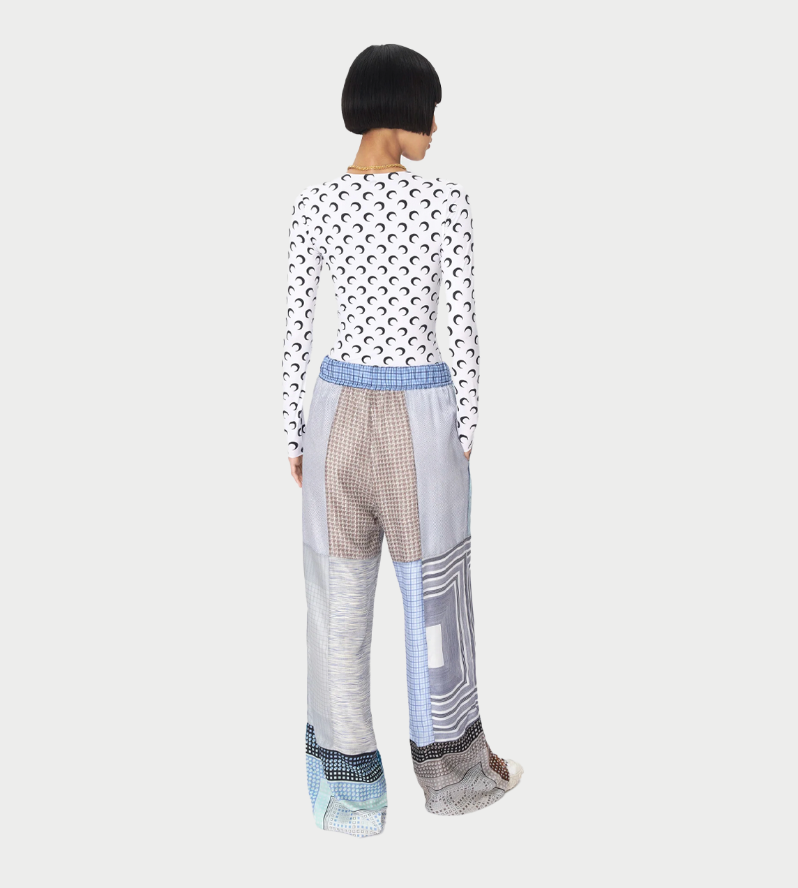 Moon Printed Second-skin Crewneck White